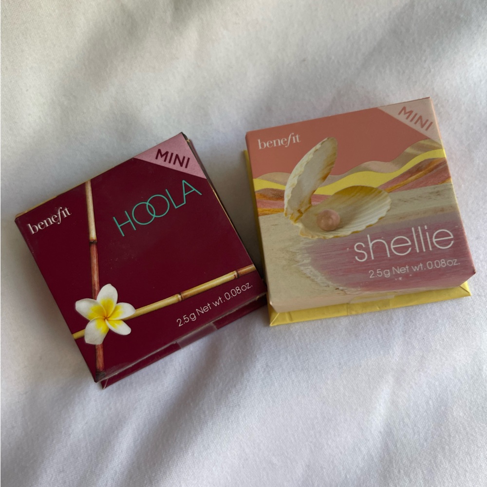 NEW IN Box benefits cosmetics Mini Blush & Bronzer Duo in fun storage box